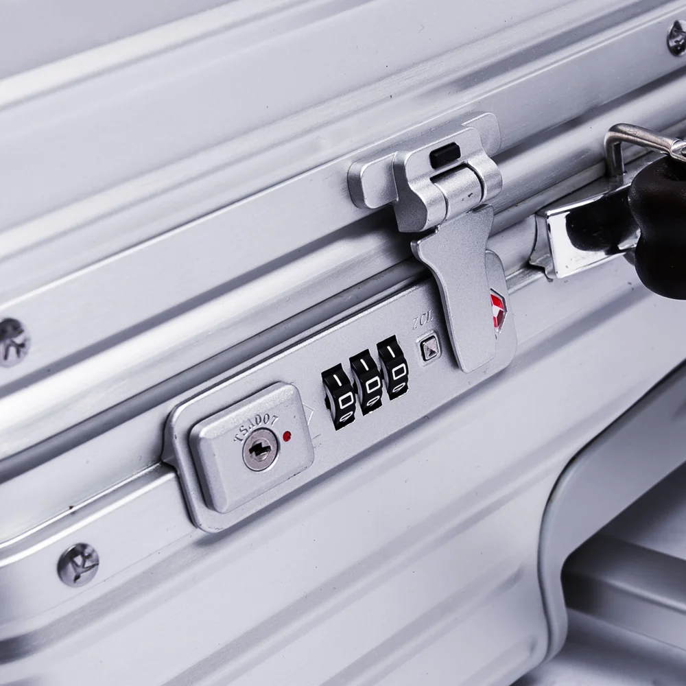 Lock system for aluminum-magnesium luggage