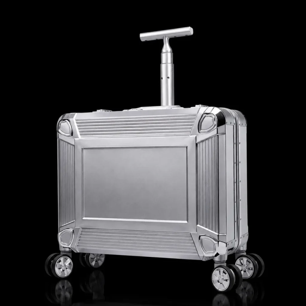 Square aluminum business trolley case